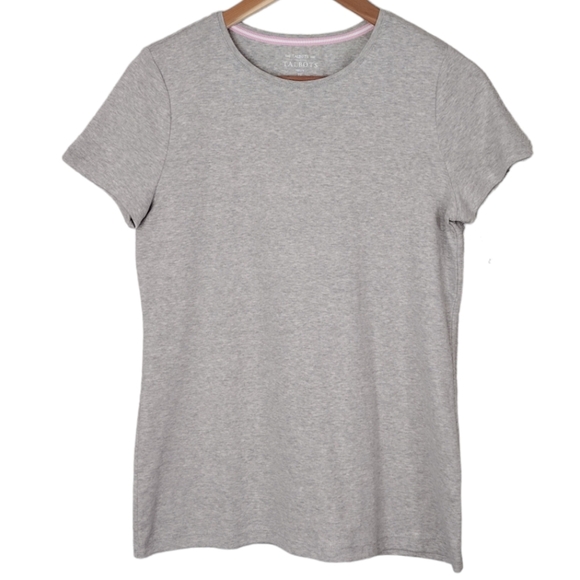 Talbots Tops - NWT Talbots Petite Women's Cotton Summer Gray Pullover Short Sleeve Tee Size MP